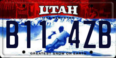 UT license plate B114ZB