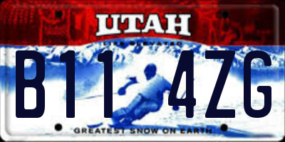 UT license plate B114ZG