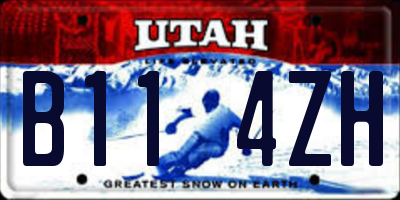 UT license plate B114ZH