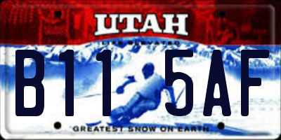 UT license plate B115AF