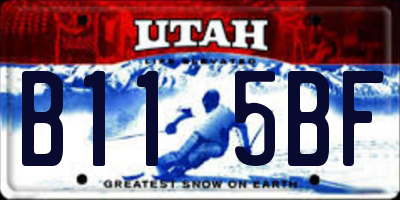 UT license plate B115BF