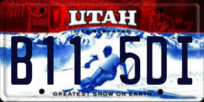 UT license plate B115DI