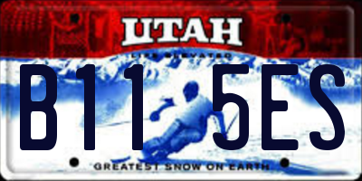 UT license plate B115ES