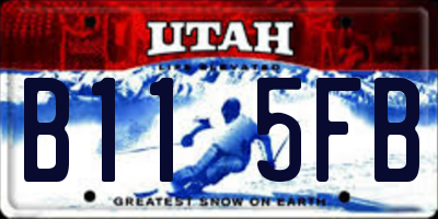 UT license plate B115FB