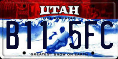 UT license plate B115FC