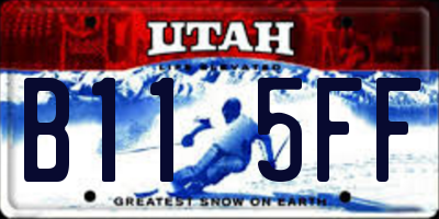 UT license plate B115FF