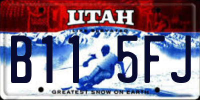 UT license plate B115FJ