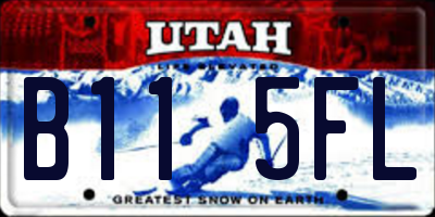 UT license plate B115FL