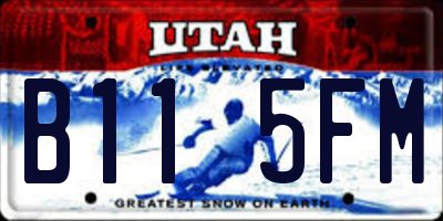 UT license plate B115FM