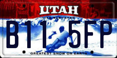 UT license plate B115FP