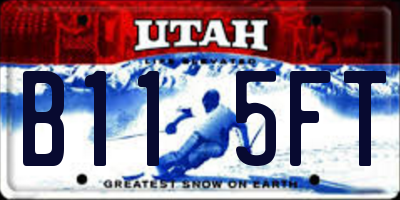UT license plate B115FT