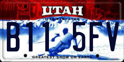 UT license plate B115FV