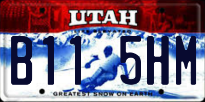 UT license plate B115HM