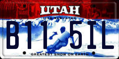 UT license plate B115IL
