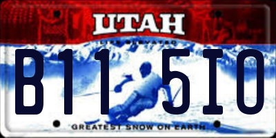 UT license plate B115IO