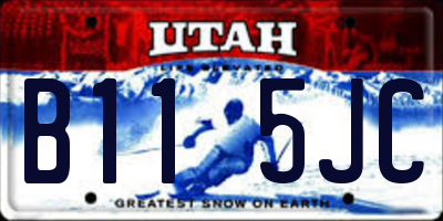 UT license plate B115JC