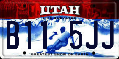 UT license plate B115JJ
