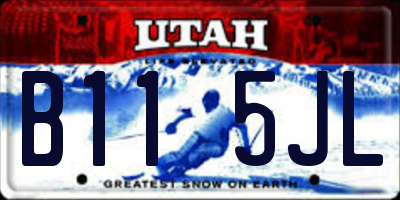 UT license plate B115JL