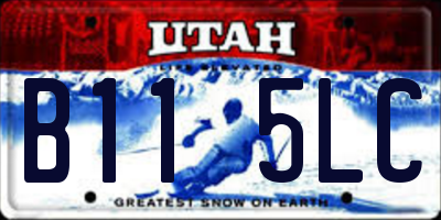 UT license plate B115LC