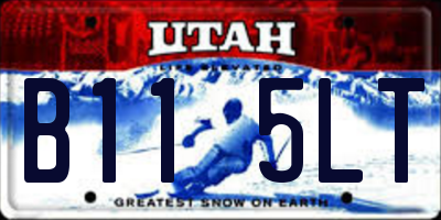 UT license plate B115LT