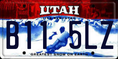 UT license plate B115LZ