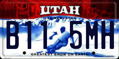 UT license plate B115MH