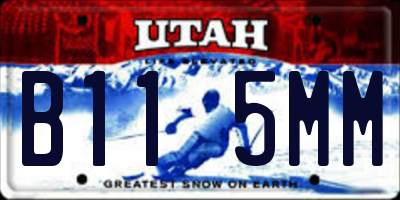 UT license plate B115MM