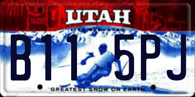 UT license plate B115PJ