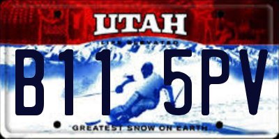 UT license plate B115PV