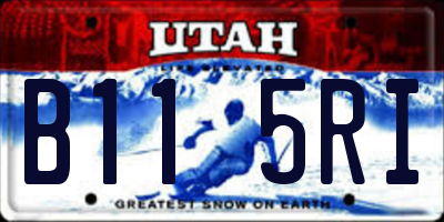 UT license plate B115RI