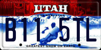 UT license plate B115TL