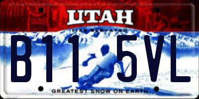 UT license plate B115VL