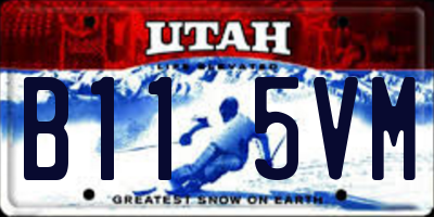 UT license plate B115VM