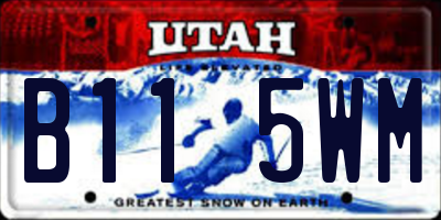 UT license plate B115WM