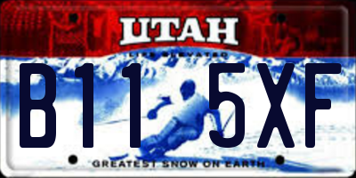 UT license plate B115XF