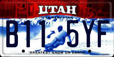 UT license plate B115YF