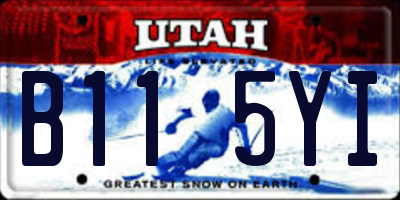 UT license plate B115YI