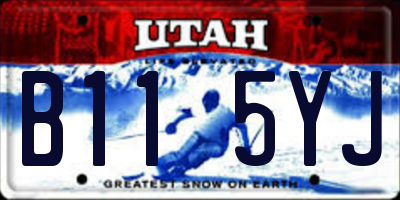 UT license plate B115YJ