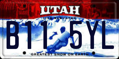 UT license plate B115YL