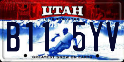 UT license plate B115YV