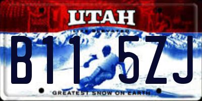 UT license plate B115ZJ