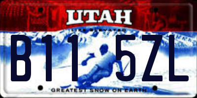 UT license plate B115ZL