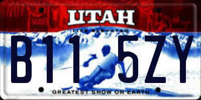 UT license plate B115ZY
