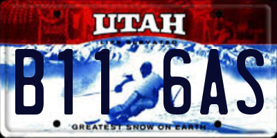 UT license plate B116AS