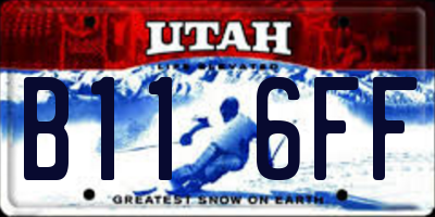UT license plate B116FF