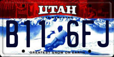 UT license plate B116FJ