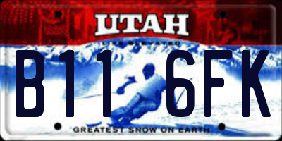 UT license plate B116FK