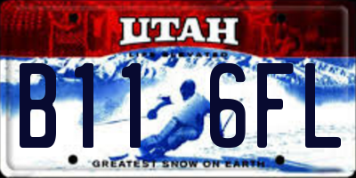 UT license plate B116FL