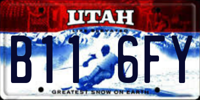 UT license plate B116FY