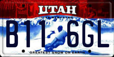UT license plate B116GL